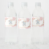 Elephant Baby Shower Girl Pink Wasserflasche Etike Wasserflaschenetikett (Flaschen)