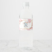 Elephant Baby Shower Girl Pink Wasserflasche Etike Wasserflaschenetikett (Vorderseite)