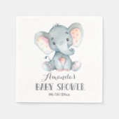 Elephant Baby Shower Gray Napkins Serviette (Vorderseite)