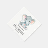 Elephant Baby Shower Gray Napkins Serviette (Ecke)