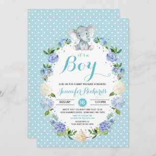 Elephant Baby Shower Invitation Boy Baby Dusche Einladung