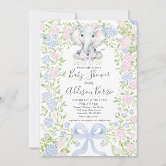Elephant baby shower invitation einladung