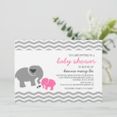 Elephant Baby Shower Invitation Einladung (Stehend Vorderseite)