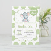 Elephant Baby Shower Invitation Gender Reveal Einladung (Stehend Vorderseite)