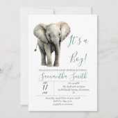 Elephant Baby Shower ist ein Kinderthema Einladung (Vorderseite)