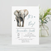 Elephant Baby Shower ist ein Kinderthema Einladung (Stehend Vorderseite)