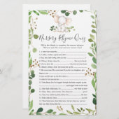 Elephant Baby Shower Kinderzimmer Rhyme Quiz Game (Vorne/Hinten)