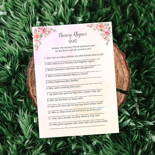 Elephant Baby Shower Kinderzimmer Rhymes Game Card Einladung