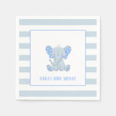 Elephant Baby Shower Napkin - Junge - Custom Serviette (Vorderseite)