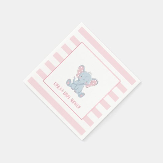 Elephant Baby Shower Napkin - Mädchen - Custom Serviette (Ecke)