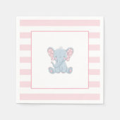 Elephant Baby Shower Napkin - Mädchen Serviette (Vorderseite)