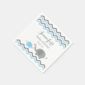 Elephant Baby Shower Napkins Blue Gray Zickzack Serviette (Ecke)