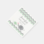 Elephant Baby Shower Napkins Green Grau Zickzack Serviette (Ecke)