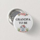 Elephant Baby Shower Opa Button (Vorne & Hinten)