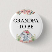 Elephant Baby Shower Opa Button (Vorderseite)