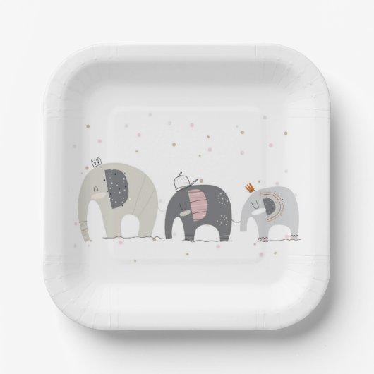 Elephant Baby Shower Paper Teller (Vorderseite)