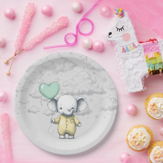 Elephant Baby Shower Pappteller (Party)
