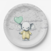 Elephant Baby Shower Pappteller (Vorderseite)