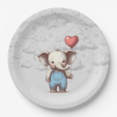 Elephant Baby Shower Pappteller (Vorderseite)