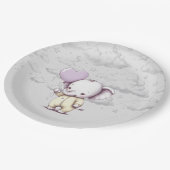 Elephant Baby Shower Pappteller (Schrägansicht)