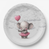 Elephant Baby Shower Pappteller (Vorderseite)