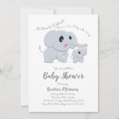 Elephant Baby Shower Pink Girl Einladung (Vorderseite)