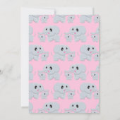 Elephant Baby Shower Pink Girl Einladung (Rückseite)