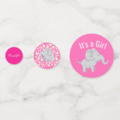 Elephant Baby Shower Pink Girl Konfetti (Rückseiten)
