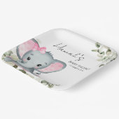 Elephant Baby Shower Pink Girl's Pappteller (Gewinkelt)