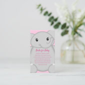 Elephant Baby Shower Pink Safari Girl Begleitkarte (Stehend Vorderseite)