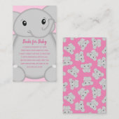 Elephant Baby Shower Pink Safari Girl Begleitkarte (Vorne/Hinten)