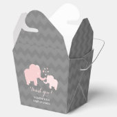 Elephant Baby Shower Pink und Gray Favor Box Geschenkschachtel (Geöffnet)