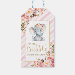 Elephant Baby Shower Pop die Bubbly Champagne Tags Geschenkanhänger