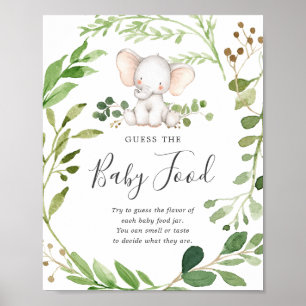 Elephant Baby Shower rät das Baby Food Poster