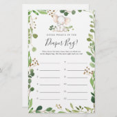 Elephant Baby Shower rät, was in der Windelbeutel (Vorne/Hinten)