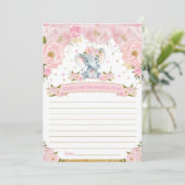 Elephant Baby Shower Ratschläge für Eltern auf Kar Einladung (Stehend Vorderseite)