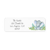 Elephant Baby Shower Return Labels (Vorne)
