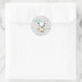 Elephant Baby Shower Runder Aufkleber (Tasche)