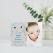 Elephant Baby Shower Safari Blue Boy Postkarte (Stehend Vorderseite)