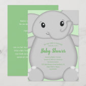 Elephant Baby Shower Safari Einladung (Vorne/Hinten)