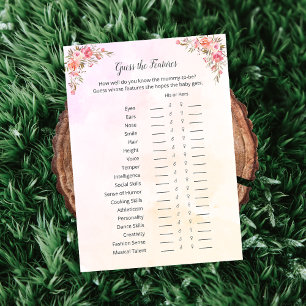 Elephant Baby Shower schätzt die Features Game Car Einladung