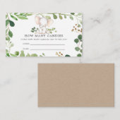 Elephant Baby Shower schätzt, wie viele Candies Begleitkarte (Vorne/Hinten)