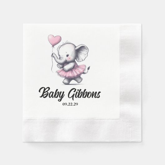 Elephant Baby Shower Serviette (Vorderseite)
