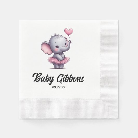 Elephant Baby Shower Serviette (Vorderseite)