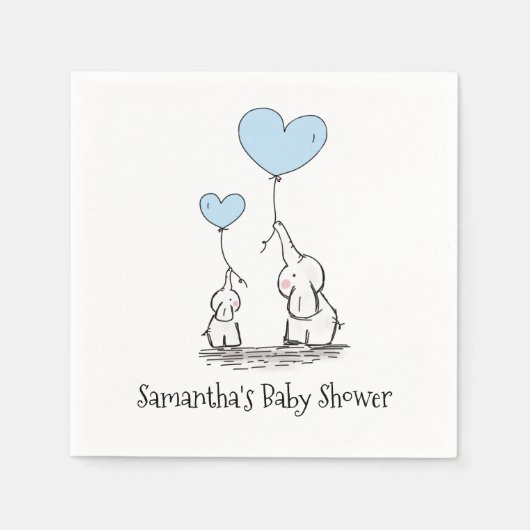 Elephant Baby Shower Serviette (Vorderseite)