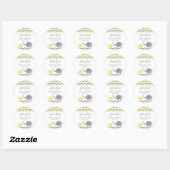 Elephant Baby Shower Stickers Gelb Grau Zickzack (Blatt)