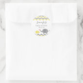 Elephant Baby Shower Stickers Gelb Grau Zickzack (Tasche)