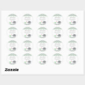 Elephant Baby Shower Stickers Green Grau Zickzack (Blatt)