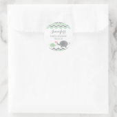 Elephant Baby Shower Stickers Green Grau Zickzack (Tasche)