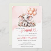 Elephant Baby Shower Sweet Little Peanut Einladung (Vorne/Hinten)